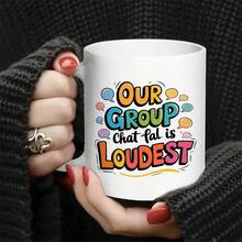 1 Our Group Chat Is Loudest Funny Group Chat Mug - 3.7x3.2inch Colorful Speech Bubble And Bold Letter Ceramic Coffee Mug, Friends, Brothers, Birthday And, Durable Hand Wash Only, Texture And Beautiful, Reusable Multifunctional Kitchen Table Essential, Choice Tea Or Coffee Lovers - trắng - Xem 2