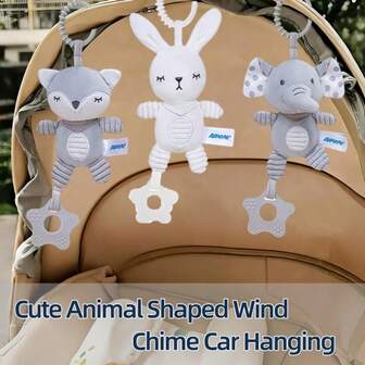1 件卡通动物活动车挂，男女适用，汽车安全座椅，婴儿推车，风铃吊坠，婴儿安抚娃娃，适合作为新生儿的礼物