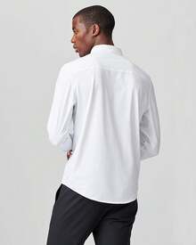 Men's Commuter Shirt, Performance Dress Shirts For Men, Machine Washable, Wrinkle Resistant, Slim Fit Button Down Shirthalloween - Business White - View 4