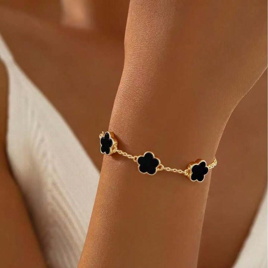 1 pieza Nuevo brazalete elegante de cadena de cinco hebras de moda