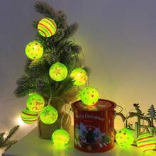 Nuevas luces de cadena de bolas de Navidad LED verdes - Alimentadas por batería (baterías no incluidas) | Perfectas para decoración del hogar, árbol de Navidad, ambiente del dormitorio y iluminación navideña del jardín