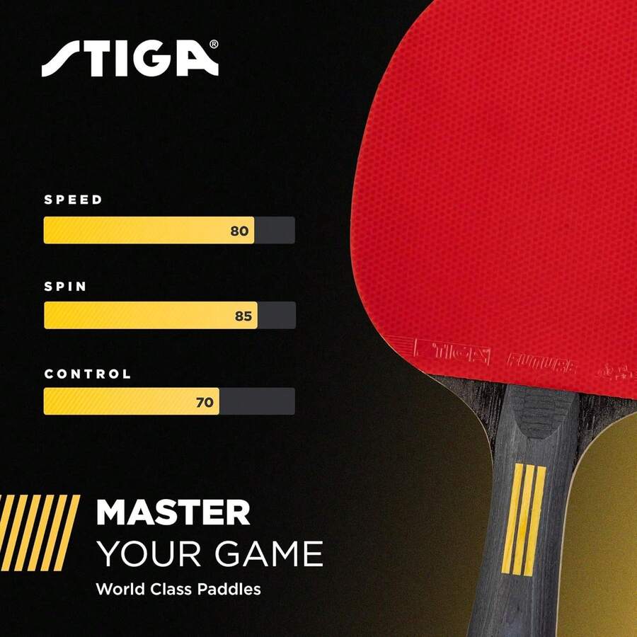 Raqueta De Ping Pong Para Juego Competitivo - Hoja Extra Ligera De 5 Capas, Esponja Premium De 2 Mm, Mango Acampanado Para Agarre ÓPtimo |   Sin Especificaciones De TamañO/Peso - 1 - Ver 1