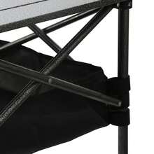 Folding Portable Camping Table Roll-up Table with Storage for Backyard Beach BBQ.Mesa de Camping Plegable Portátil - Diseño Ligero con Enrollado de Hierro y Cubierta de Tela Duradera para Picnic al Aire Libre, Barbacoas y Acampadas, Accesorio para Barbecue | Mesa Utilitaria Plegable | Estructura de Hierro Duradero, Accesorios de Camping - Negro - Ver 8