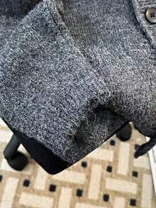 American Style, Retro, Lazy Style, Hooded, Cardigan Sweater, Men's, Autumn And Winter Styles, Loose, Casual, Knitted Sweater - 灰色 - 查看 6