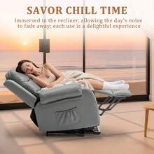 KORSER Power Lift Recliner Chair For Elderly, Reclining Chair For Adults, Small Recliner With Assist For Seniors, Electric Single Lift Sofa With Memory Function For Living Room Reading Room, Linen Fabric - US A Type Plug(110-127V) - View 8