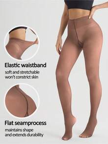 200克/80克 女士半透明打底裤 - 轻薄透气，适合春秋季穿着；加厚保暖，适合冬季穿着；打造裸腿效果，适合户外穿着。 - 咖啡棕 - 查看 3