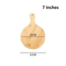 1pc 6/7/8/9/10 Inch Bamboo Wooden Pizza Board Round With Handle Pizza Baking Tray Pizza Stone Cutting Board Platter Kitchen Cake Bakeware Tools