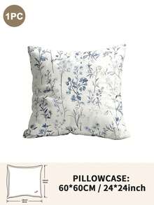 Bộ 1/2/4 vỏ gối in hình cành lá hoa (không bao gồm ruột gối), mềm mại và thoải mái, phù hợp cho mọi mùa. - Nhiều màu - Xem 27