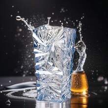 Modern Glass Vases Ice Cracking Style Flower Vase Desktop Ornaments Propagation Station Plant Holder For Home Wedding Decor Blue Ice Crack