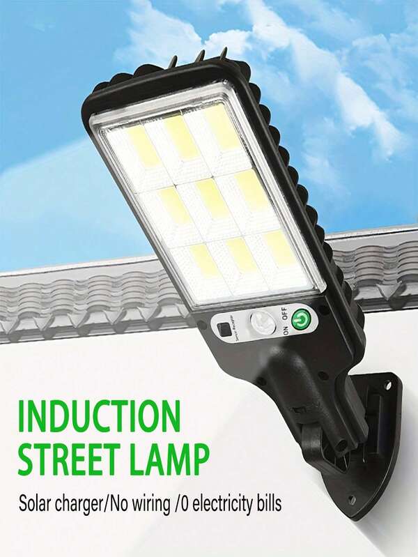 1pc 2200W Outdoor Solar Motion Sensor Floodlight - Com controle remoto e funções de luz de parede LED, sensor de movimento Garden Security Light - Economia de energia à prova d'água, parede externa varanda garagem lâmpada de entrada