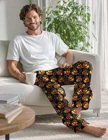 Mens Pajama Pants, Soft Lounge Sleep Pants With Pockets Lightweight Long Pajama Bottoms For Menhalloween - 牛仔鴨 - 查看 7