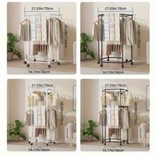 2-Tier Hexagonal Clothes Drying Rack - Sturdy Metal, Floor Standing Double Layer Rack, Suitable for Bedroom, Dormitory and Balcony, Holds Multiple Clothes, 3 Scenes Can Be Used, Room Furniture | Elegant Metal Frame, Available in 2 Colors - Schwarz - Übersicht 3