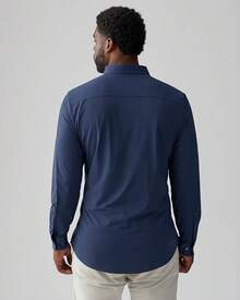 Men's Commuter Shirt, Performance Dress Shirts For Men, Machine Washable, Wrinkle Resistant, Slim Fit Button Down Shirthalloween - Navy - View 9