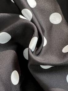 Bộ bikini cỡ lớn cổ chữ V sâu, chất liệu co giãn cao, họa tiết chấm bi đen trắng, đồ bơi thường ngày cho nữ, thích hợp đi nghỉ mát, đi biển mùa hè. - màu đen - Xem 5