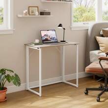 Dripex Folding Desk Foldable Small Computer Desk Writing Table For Small Place Easy Assembly, Oak - Oak - View 8