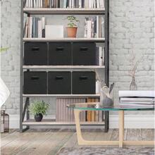 SimpleHouseware Foldable Cube Storage Bin With Handle 6 Pack Black