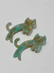 2pcs Cute Animal Acetate Hair Clips, Suitable For Women For Daily, Dating, Birthday, Valentine's Day, New Year Party, Beach Music Festival (Slight Color Difference), Hair Accessories, Hair Barrettes Claw Clips, School Stuff, Head Accessories - Cat Hair Clip - View 20