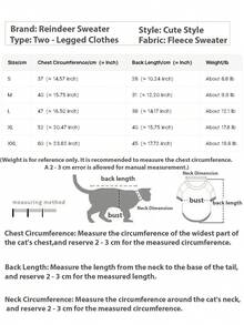 1 件宠物驯鹿变形狗/猫运动衫，羊毛连帽宠物服装，适合小型/中型犬，秋冬，圣诞节，圣诞装饰 - 彩色 - 查看 2