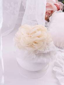 3 chiếc băng đô ren nơ và hoa trang trí dễ thương màu be cho bé - Màu be - Xem 8
