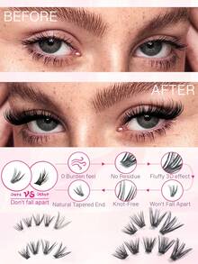 30D+40D+50D+60DMixed 640Pcs Lash Extension Kit, DIY Lash Extension Kit, Individual Lashes Clusters Kit D Curl Eyelash Extension Kit With Bond And Seal And Lash Applicator Tool, Lashes Kit For Daily Use, Party, Travel, Or As A Gift For Your Family And Friends