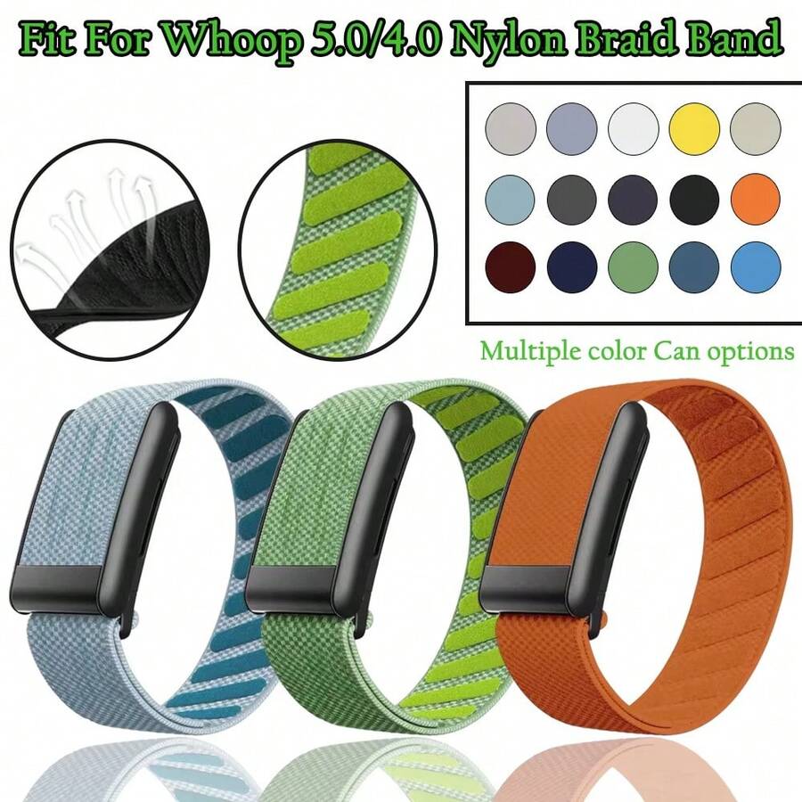 1pc 5.0 Fitness Heart Rate Watch Nylon Strap Frame Replacement Strap 5.0 Nylon Braided Strap High Quality Comfortable Breathable Fitness Heart Rate Watch Replacement Strap Unisex Suitable For Diverse Leisure And Fitness Scenarios