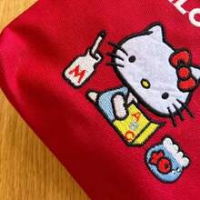 Retro rote Kawaii Sanrio Hello Kitty Kosmetiktasche Handtasche Mode Charm Mädchen Große Kapazität Aufbewahrungstasche Lippenstifttasche Geburtstagsgeschenke