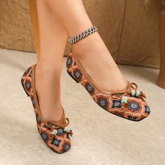 25 piezas Zapatos de ballet tipo bailarina con suela blanda, puntera cuadrada y lazo, zapatos tipo Mary Jane franceses para mujer, para todas las estaciones