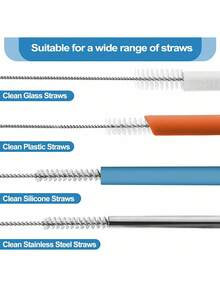 Cup Straw Cleaning Brush, Reusable Straw Cleaner Fits 40/30/20 Oz Tumblers, 10mm Diameter Pipe Cleaner Suitable For Water Bottles And Straws Back To School - Multicolor - View 6