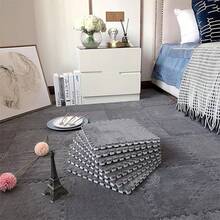 Alfombra entrelazada de espuma EVA suave, esponjosa, alfombra protectora para piso, tapete de ejercicio para niños, habitación de los niños, sala de casa, recámara, 12 piezas, color negro - gris - Ver 7