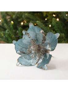 5/12 Pcs Extra Large Shiny Pink Blue Christmas Artificial Flower Christmas Tree Decoration Pendant Ornaments Glitter Champagne Red Flowers Suitable For Merry Christmas Christmas Party Home Garden Decoration Room Background Decoration, Christmas Window Decoration, Christmas Tree Decoration Artificial Flower Home Decor Christmas Decorations Room Decor
