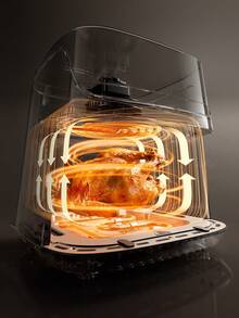 dreame Dreame Air Fryer With Visible Window 7.6L,Dual-Source Cyclonic™ Heating * Steam Infusion Technology , Fast, 8-In-1 Presets,Family Size Healthy Oil Free Cooking, LED Touch Control, +1 Minute Button,2800W Power