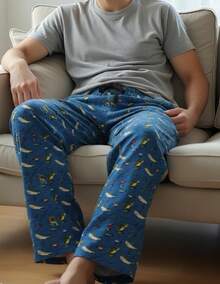 Mens Pajama Pants, Soft Lounge Sleep Pants With Pockets Lightweight Long Pajama Bottoms For Menhalloween - Shark - View 9