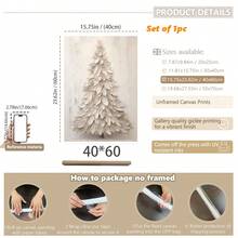 1pc, Canvas Wall Art, Framed Wall Decor, Christmas Art, Vintage White Painting Christmas Tree Mural, Christmas Wall Decor, Holiday Decor, Retro Art, Christmas Tree Ornament, Suitable For Home Decor, Living Room And Bedroom, Holiday Party Decorations, Happy New Year, Ideal Christmas And New Year Gift, Ready To Hang.