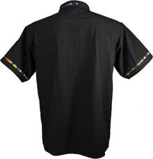 Men's Short Sleeve Mexican Guayabera Shirts Made In Mexico, Multiple Colorshalloween - 黑色 - 查看 5
