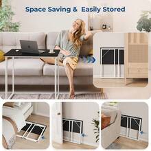 Dripex Folding Desk Foldable Small Computer Desk Writing Table For Small Place Easy Assembly, Black - Black - View 7