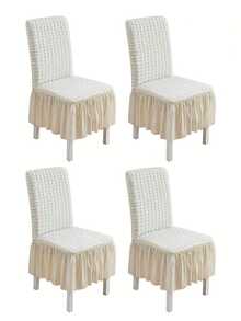 1PC,4pcs, Seersucker Chair Cover, Soft, Elegant, Dustproof, High Elastic Chair Cover, Suitable For Restaurants, Living Rooms, Hotels And Other Decorative Supplies Can Be Used Repeatedly, Multi-Color Choice