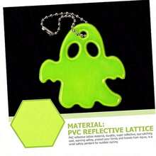 Pingente fantasma refletivo de Halloween com 10/15/20 peças, adequado para ciclismo noturno, decoração para pendurar em mochila, chaveiro refletivo para uso externo, fácil de instalar e remover, decoração de Halloween, decoração de Natal para casa, decoração de outono