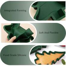 2Pcs Christmas Silicone Molds 3D Green Christmas Tree Molds Flexible Easy Release Tree Baking NonStick Baking Bakeware Tray for Cake Chocolate Soap - Verde - Ver 3