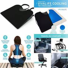 Gel Memory Foam Office Chair And Car Seat Cushion With NSlip Bottom Tailbone Pain Relief Cushion Ergomic Orthopedic Sciatica And Coccyx Pillow Cushion - 黑色 - 查看 1
