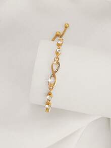 1pc Adjustable Bracelet, Micro-Inlaid Zirconia 8-Shaped Bracelet For Women, Fashionable & Elegant