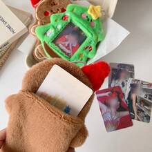 1pc Christmas Tree Plush Card Holder, Christmas Gingerbread Man Plush Card Holder, 3-Inch Small Card Display Card Holder, K-Pop Idol Small Card Display Card Holder Pendant, Id Card Student Card Work Card Holder, Christmas Gift, Cute Christmas Plush Pendant Keychain - Multicolor - View 8