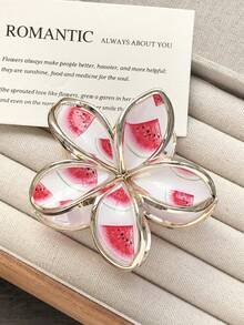 1 Stück/6 Stück zweifarbige Goldrand Gänseblümchen Haarklammern, Herbst süßes FruchtmusterMusterk Design, Frauen Pferdeschwanz Halbdutt Hochsteckfrisur Dekoration, geeignet für Zuhause, täglichen Gebrauch und Ausgänge, elegante Haaraccessoires, elegante Haarklammern, Winterhaarklammer