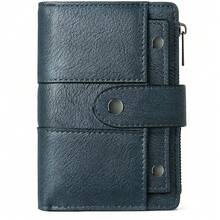 Nueva cartera retro con acabado mate para mujeres y estudiantes, con pliegue triple y hebilla con remaches, estuche de regalo. Suministros escolares de color rosa intenso, regalos para maestros, de vuelta a la escuela para mujeres, cartera, monedero, cartera pequeña