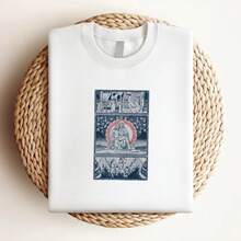 180g pure Cotton Vintage Style Ad Jesum Per Mariam Short-Sleeve Tee Women Top Graphic Tees Soft Slightly Summer Print Round Neck Short Sleeve T-Shirt For Women Casual Versatile Breathable female women Casual Top For Everyday Wear Stylish streetwear fashion - Blanco - Ver 4