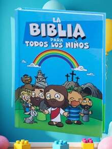 Biblia para todos los niños tapa dura acolchada azul edición infantil ilustrada religión cristiana textos adaptados resistente lectores jóvenes regalo educativo - Libro único - Ver 5