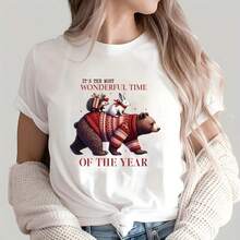 1 pieza/2 piezas/3 piezas Oso de Navidad, Conejo, Erizo - Pegatina de planchar, Calcomanía de transferencia de calor - Adecuado para bolsa de lona, jeans, almohada, suéter, mochila, camiseta DTFDIY - Multicolor - Ver 5