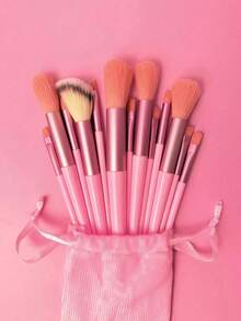 19 piezas Juego de brochas de maquillaje profesional, que incluye brocha angular y afilada para base, brocha para contorno, brocha para rubor, brocha para sombra de ojos, brocha para corrector, brocha para iluminador, borla para polvo, talla grande 2 esponjas de maquillaje marrones. Adecuado para sombra de ojos, base, BB cream, corrector, suave y cómodo, portátil, ideal para viajes, adecuado para mujeres y niñas de todos los tonos de piel, regalos - Multicolor - Ver 6