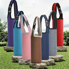 1 pieza Funda de neopreno multifuncional para botellas de agua - Se ajusta a botellas de 15 oz a 21 oz, disponible en varios colores