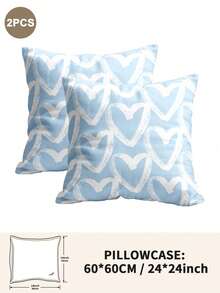 1pc/2pcs/4pcs Polyester Heart Pattern Pillowcase (Pillow Insert Not Included), Soft & Comfortable, Suitable For All Seasons - Multicolor - View 49