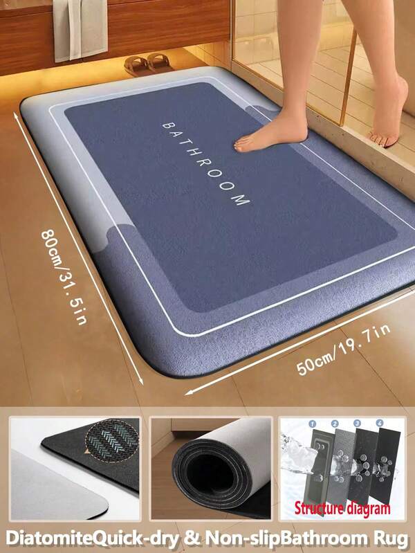 Soft Anti-Slip Rug For Bathroom Diatom Mud Absorbent Mat Quick Drying Bathroom Mat Halloween Decor Carpet Room Decor Tapis Fall Decor Tapis Christmas Decor